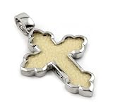 White Stingray Leather Cross