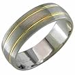 Two Tone Double Line Fancy Wedding Band