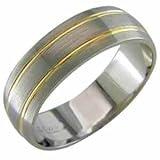 Two Tone Double Line Fancy Wedding Band