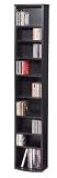 9 Shelf Slim Media Storage In Black Finish By Ameriwood Furniture