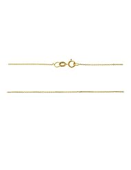 14K Yellow Gold - 18" 0.5 MM. Square Rolo Necklace Gold Chain