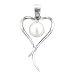 Sterling Silver Fresh Water Pearl Heart Necklace Pendant