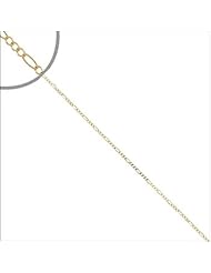 14k Yellow Gold, Solid Figaro Link Chain Necklace 035 Gauge 1mm Wide