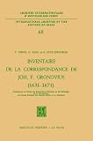 Review Springer  / Inventaire de la correspondance de Johannes Fredericus Gronovius (1631-1671) (International Archives of the History of Ideas / Archives internationales d'histoire des idées)