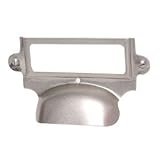 Label Holder with Drawer Pull Satin Nickel