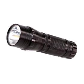 Compact Super-Bright LUXEON LED Flashlight - Black Satin Weatherproof Aluminum - Holster & Gift Case