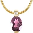 14K Yellow Gold Pink Tourmaline and Diamond Pendant