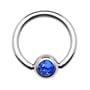 16 Gauge 5/16" Sapphire Austrian Crystal BCR Captive Ring