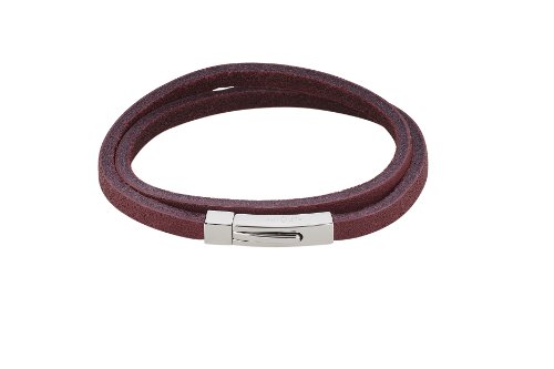 Alraune Unisex-Armband Leder \"Clyde\" 2-reihig 38cm, violett Edelstahlverschlus Preisvergleich