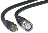 BNC Male / RCA Male, 75ohm, RG59U Coaxial Cable, 95% Braid, Black 6 ft