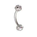 Unique Looking Piercing Arcade en Strass Acier Chirurgical 1.2x10mm Boule de 4mm Unique Looking Piercing Arcade en Strass Acier Chirurgical 1.2x10mm Boule de 4mm