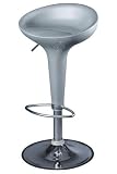 Bombo Style Contemporary Bar Stool - Silver