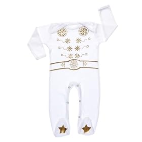 Rockabye-Baby Elvis Gold Foil Sleepsuit (White, 3-6 Months)