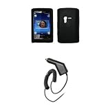 31VN3pznP6L. SL160  Sony Ericsson Xperia X10 Mini   Premium Black Soft Silicone Gel Skin Cover Case + Rapid Car Charger for Sony Ericsson Xperia X10 Mini