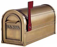Deluxe Rural Mailbox (Antique Brass Finish)