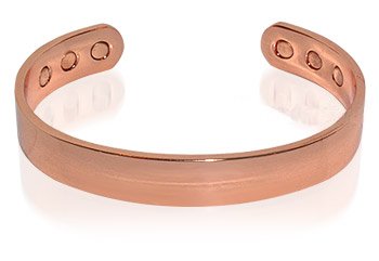 Magnetic Copper Mens Golf Plain Cuff Bracelet 7.5 “