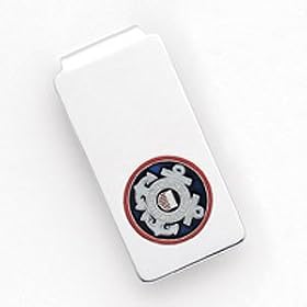 Sterling Silver Military Money Clip - U.S. Coast Guard