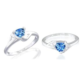 Trillion Cut London Blue Topaz Ring Sterling Silver by Peora