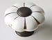 Knob - Flowery White Porcelain Knob w/Oil Rubbed L