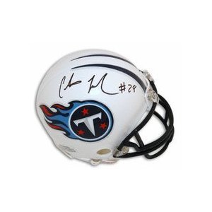 CHRIS JOHNSON TENNESSEE TITANS SIGNED AUTOGRAPHED MINI HELMET MATCHING HOLOGRAMS NUMBERS AND COA