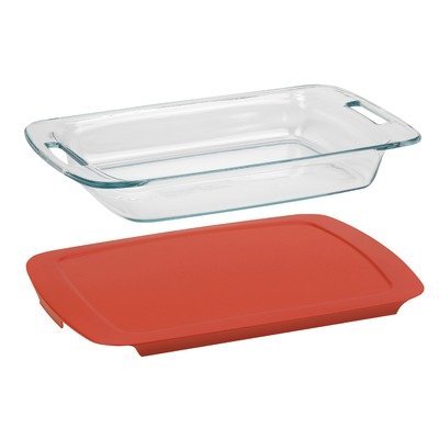 Pyrex Easy Grab 3-qt Oblong with Red Plastic Cover