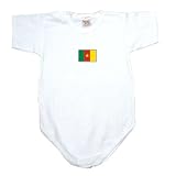 BABY BODYSUIT WHITE FLAG  CAMEROON  3 - 6 Months