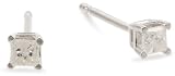10k Gold, Princess-Cut, Diamond Stud Earrings (1/10 cttw, K Color, I2-I3 Clarity)