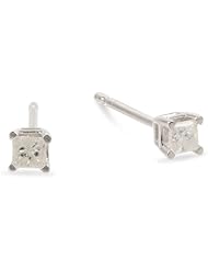 10k Gold Princess-Cut Diamond Studs (1/10 cttw, K Color, I2-I3 Clarity)