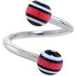 Pink-White-Black Bazooka Stripe Spiral Twister Belly Ring
