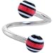 Pink-White-Black Bazooka Stripe Spiral Twister Belly Ring
