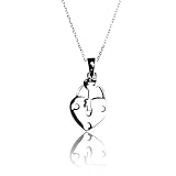 Sterling Silver Key To My Heart Pendant on 18in Cable Chain.
