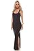 Lolli Couture SCOOPED NECKLINE SLIDE SLIT SLEEVELESS LONG MAXI DRESS