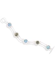 CleverSilvers 7.75 2 Strand Toggle Bracelet With Ancient Roman Glass & Antique Roman Coins