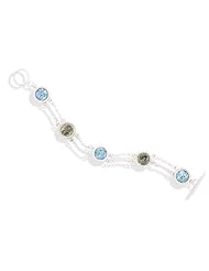 7.75" 2 Strand Toggle Bracelet with Ancient Roman Glass & Antique Roman Coins