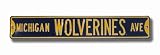 MICHIGAN WOLVERINES MICHIGAN WOLVERINES AVE Navy AUTHENTIC METAL STREET SIGN (6 X 36)
