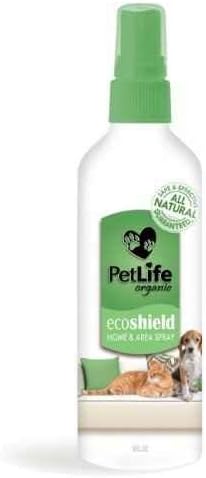 PetLife Organic EcoShield Flea and Tick Spray for Dogs and Cats, 8-Ounce