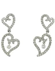 14K White Gold Diamond Dashing Diamonds Earrings