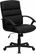 Flash Furniture GO-1004-BK-LEA-GG Eco-Friendly Black Leather Mid-Back Office Chair