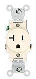 Leviton 5801-T 20-Amp-125-Volt, Narrow Body Single Receptacle, Straight Blade, Commercial Grade, Gro