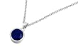Sterling Silver Necklaces - Bezel Set Pendant with Blue Sapphire CZ - 10mm Pendant Height with 16in. or 18in. Chains