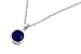 Sterling Silver Necklaces - Bezel Set Pendant with Blue Sapphire CZ - 10mm Pendant Height with 16in. or 18in. Chains