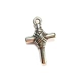 Knotted Mini Stainless Steel Cross Pendant on Cord Necklac