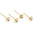 4 14K Yellow Gold Pearl Cup Earrings Settings Finding