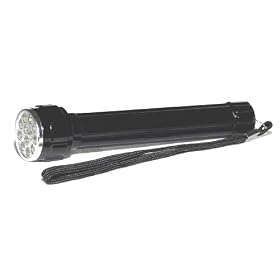 Keystone 12BK 12-LED Bright Aluminum Flashlight with Batteries, Black