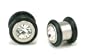 2 Gauge Plugs in Surgical Steel with LARGE Clear Gemstone