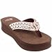 Justin Flip Flops 5515802 Kayla Brown Wedge with Fleur de Lis and Crystals