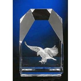 Eagle in Large Mountain Peak Glass by R&L