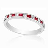 Imagine Designs Ruby and Diamond Stackable Band 1/4ctw