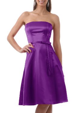 Satin Strapless Bow Shawl Empire Special Occasion Dress