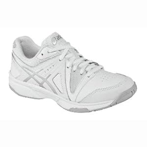ASICS Gel-Gamepoint GS Tennis Shoe (Little Kid/Big Kid),White/Silver/White,4.5 M US Big Kid